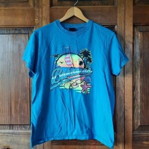 Retro Luxe turquoise Bahamas tourist graphic t-shirt